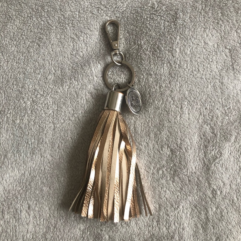 Jack Roger Metallic Gold Leather Bagcharm/Keychain